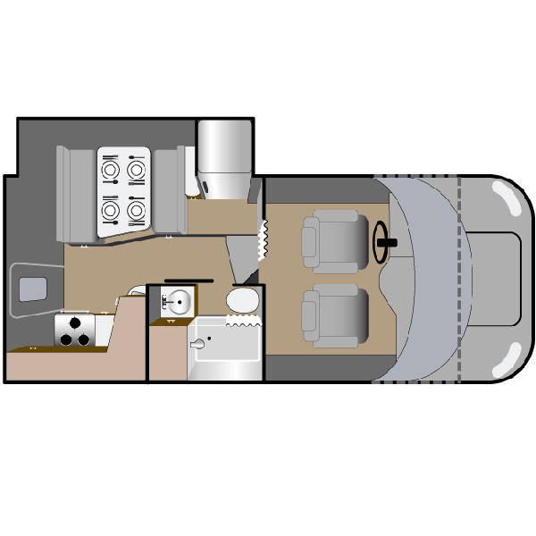 Truck Camper Slide Bunk, , floor-plans-day image number 0